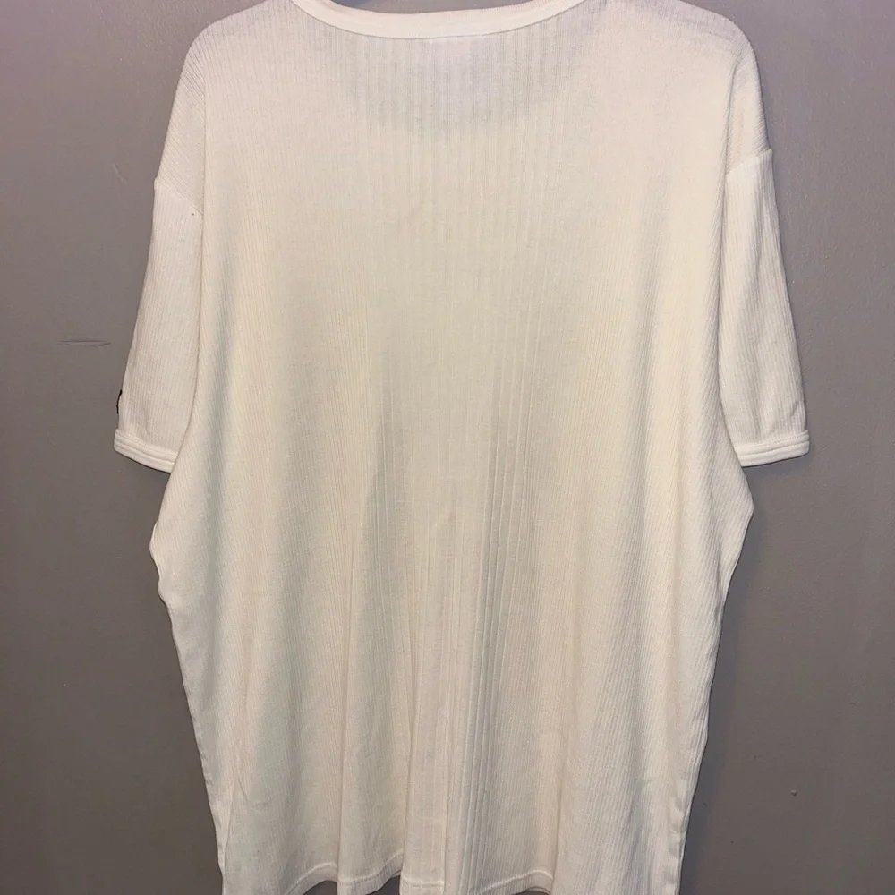 Vintage Polo Ralph Lauren shirt - cream ribbed short sleeve fitted tee